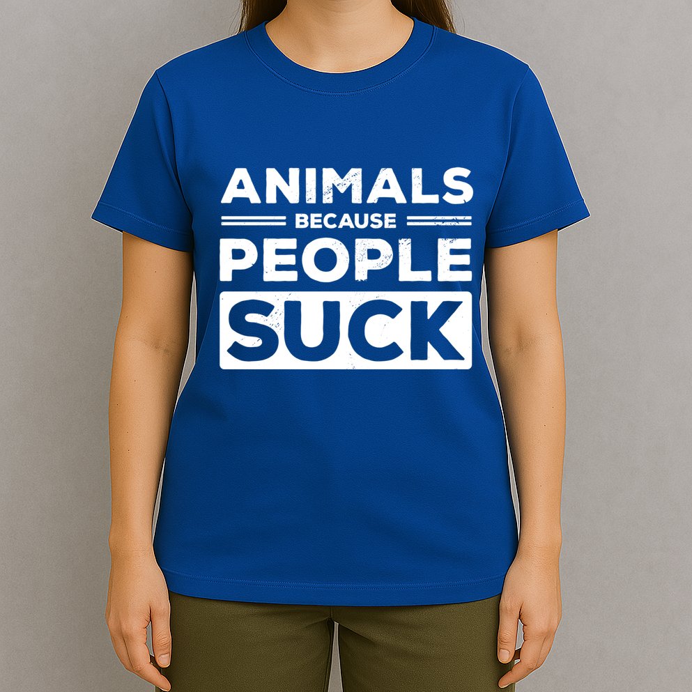 Animals Because People Suck Animal Lover Animal Keeper Zoo Gift T-Shirt
