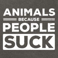 Animals Because People Suck Animal Lover Animal Keeper Zoo Gift Cotton Canvas Backpack