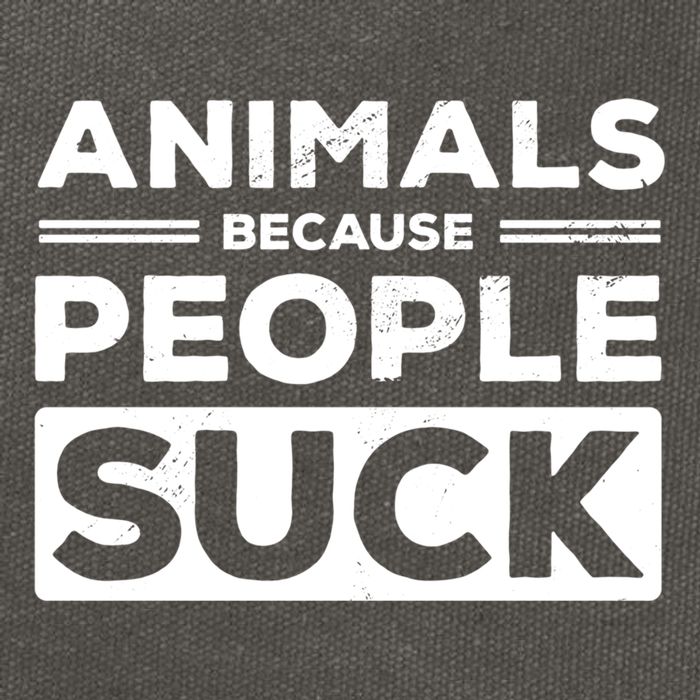 Animals Because People Suck Animal Lover Animal Keeper Zoo Gift Cotton Canvas Backpack