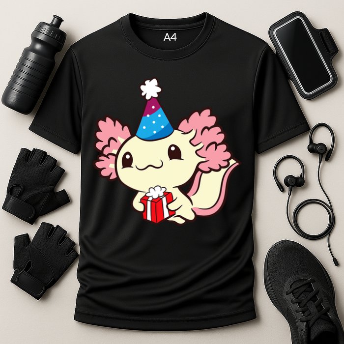 Axolotl Birthday Party Cute Axolotl Birthday Party Axolotl Cooling Performance Crew T-Shirt