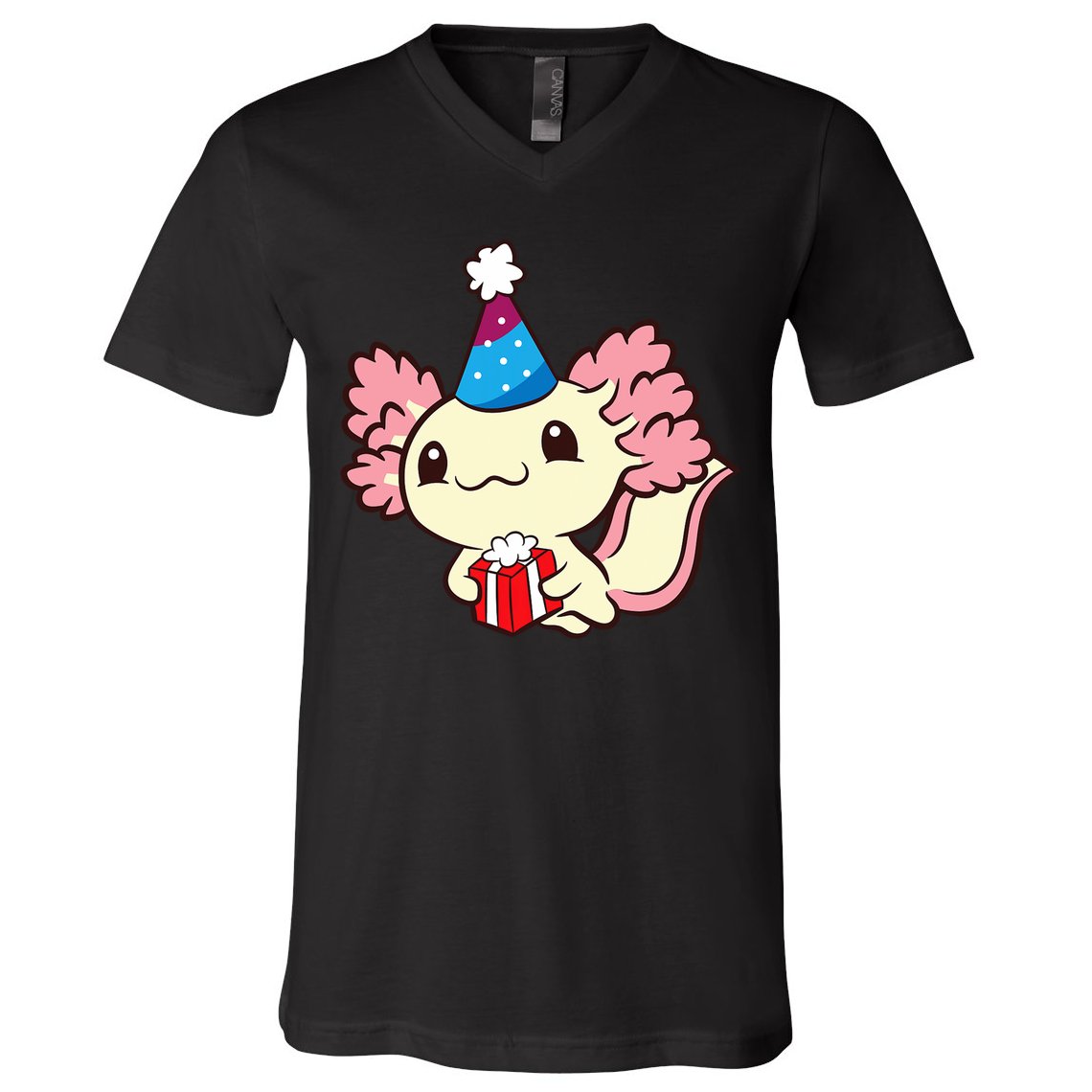 Axolotl Birthday Party Cute Axolotl Birthday Party Axolotl V-Neck T-Shirt