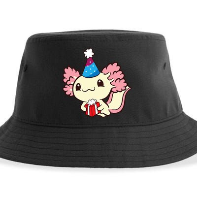 Axolotl Birthday Party Cute Axolotl Birthday Party Axolotl Sustainable Bucket Hat
