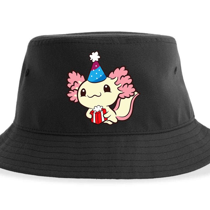 Axolotl Birthday Party Cute Axolotl Birthday Party Axolotl Sustainable Bucket Hat