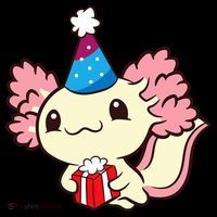 Axolotl Birthday Party Cute Axolotl Birthday Party Axolotl Button