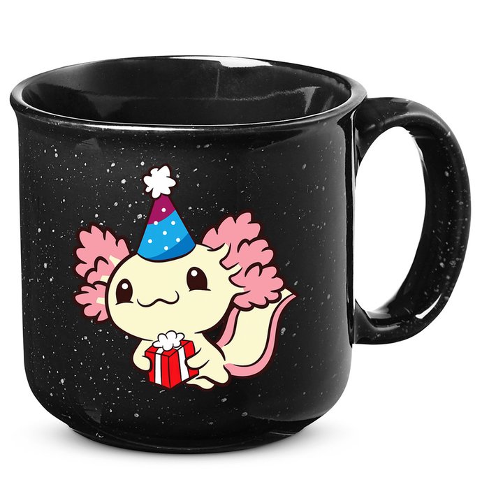 Axolotl Birthday Party Cute Axolotl Birthday Party Axolotl 15oz Campfire Ceramic Mug