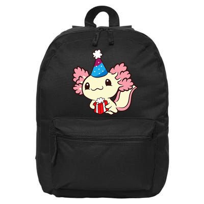 Axolotl Birthday Party Cute Axolotl Birthday Party Axolotl 16 in Basic Backpack