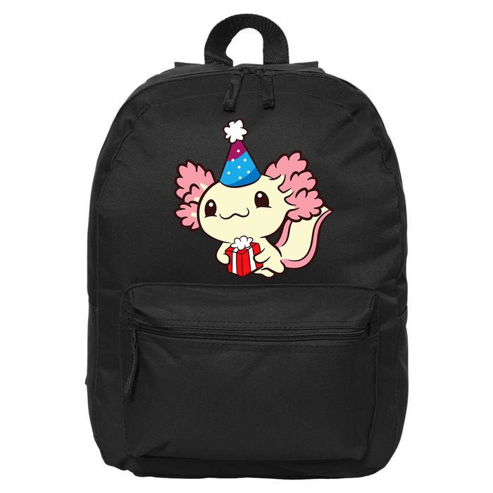 Axolotl Birthday Party Cute Axolotl Birthday Party Axolotl 16 in Basic Backpack