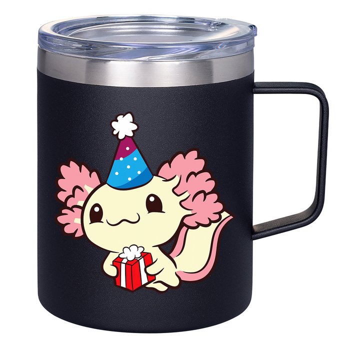 Axolotl Birthday Party Cute Axolotl Birthday Party Axolotl 12oz Stainless Steel Coffee Mug