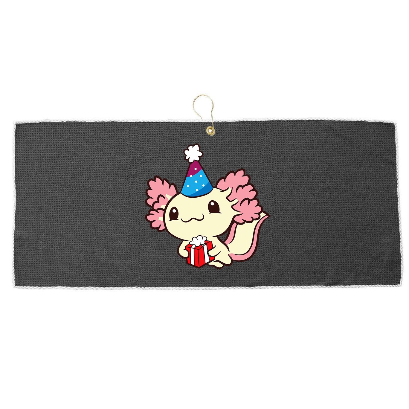 Axolotl Birthday Party Cute Axolotl Birthday Party Axolotl Large Microfiber Waffle Golf Towel