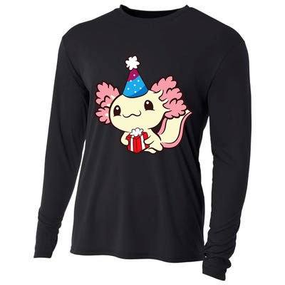 Axolotl Birthday Party Cute Axolotl Birthday Party Axolotl Cooling Performance Long Sleeve Crew
