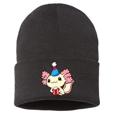 Axolotl Birthday Party Cute Axolotl Birthday Party Axolotl Sustainable Knit Beanie