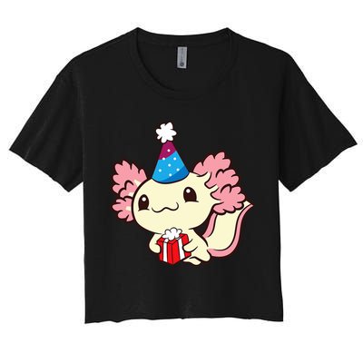 Axolotl Birthday Party Cute Axolotl Birthday Party Axolotl Crop Top