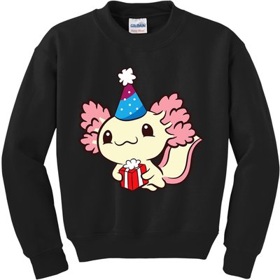 Axolotl Birthday Party Cute Axolotl Birthday Party Axolotl Kids Sweatshirt