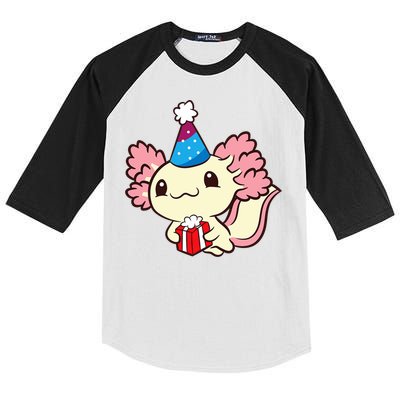 Axolotl Birthday Party Cute Axolotl Birthday Party Axolotl Kids Colorblock Raglan Jersey