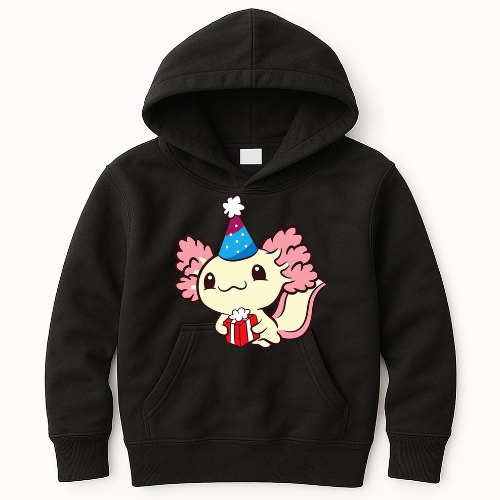 Axolotl Birthday Party Cute Axolotl Birthday Party Axolotl Kids Hoodie