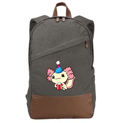 Axolotl Birthday Party Cute Axolotl Birthday Party Axolotl Cotton Canvas Backpack
