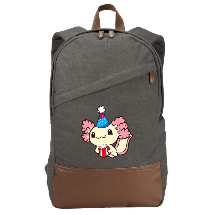 Axolotl Birthday Party Cute Axolotl Birthday Party Axolotl Cotton Canvas Backpack