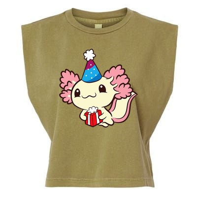 Axolotl Birthday Party Cute Axolotl Birthday Party Axolotl Garment-Dyed Women's Muscle Tee