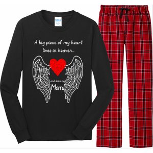 A Big Piece Of My Heart Lives In Heaven She Is My Mom Gift Long Sleeve Pajama Set