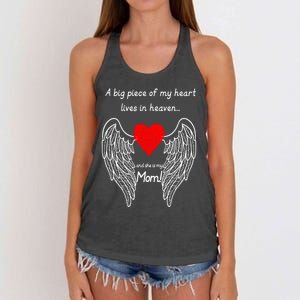 A Big Piece Of My Heart Lives In Heaven She Is My Mom Gift Women's Knotted Racerback Tank