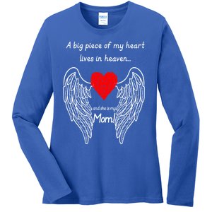 A Big Piece Of My Heart Lives In Heaven She Is My Mom Gift Ladies Long Sleeve Shirt