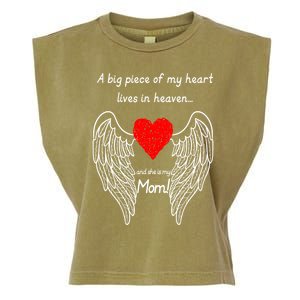 A Big Piece Of My Heart Lives In Heaven She Is My Mom Gift Garment-Dyed Women's Muscle Tee