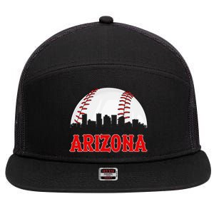 Arizona Baseball Player And Fans 7 Panel Mesh Trucker Snapback Hat