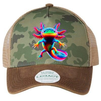 Axolotl Beautiful Pop Art Axolotl Legacy Tie Dye Trucker Hat