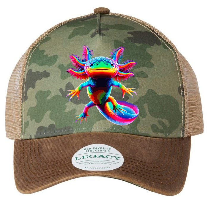 Axolotl Beautiful Pop Art Axolotl Legacy Tie Dye Trucker Hat