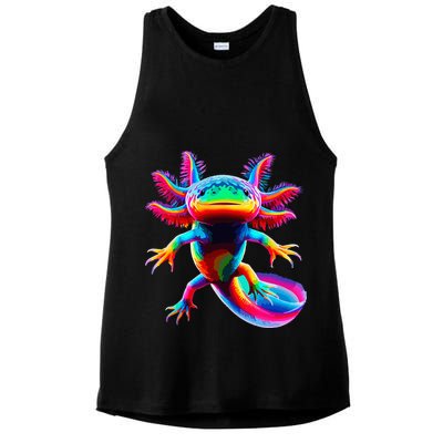 Axolotl Beautiful Pop Art Axolotl Ladies PosiCharge Tri-Blend Wicking Tank
