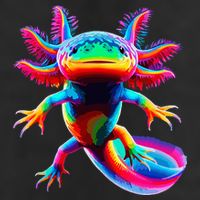 Axolotl Beautiful Pop Art Axolotl Garment-Dyed Fleece Hoodie