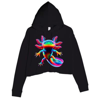 Axolotl Beautiful Pop Art Axolotl Crop Fleece Hoodie