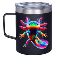 Axolotl Beautiful Pop Art Axolotl 12oz Stainless Steel Coffee Mug