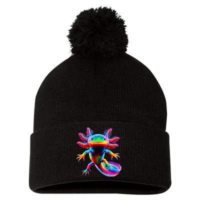 Axolotl Beautiful Pop Art Axolotl Pom Pom 12in Knit Beanie