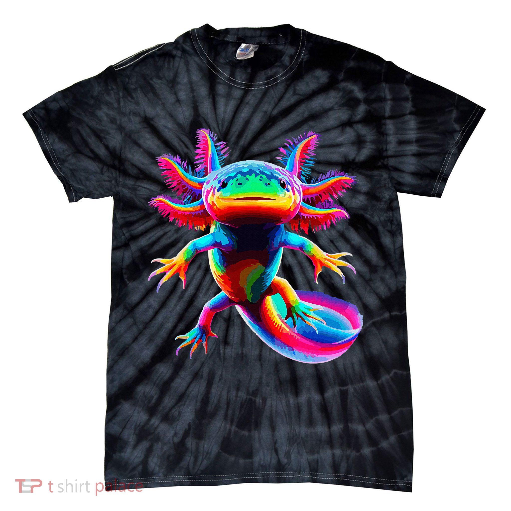 Axolotl Beautiful Pop Art Axolotl Tie-Dye T-Shirt