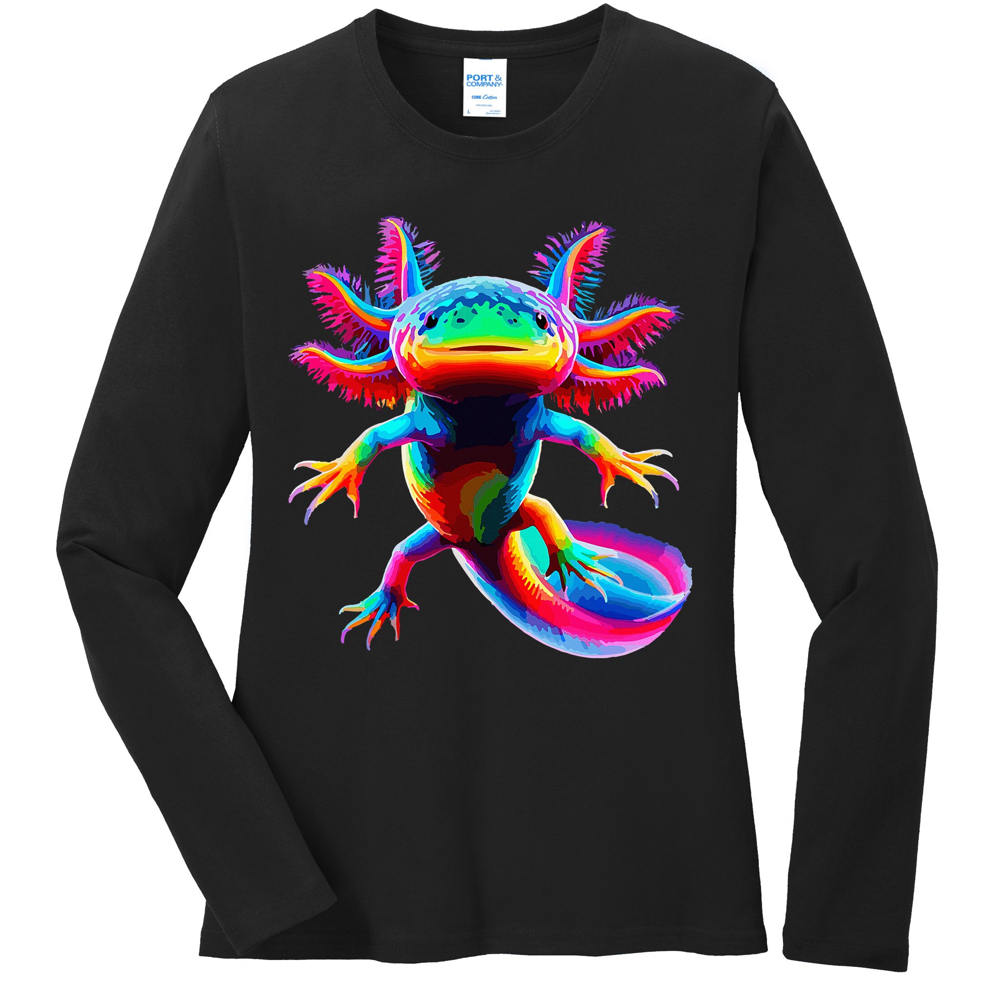 Axolotl Beautiful Pop Art Axolotl Ladies Long Sleeve Shirt