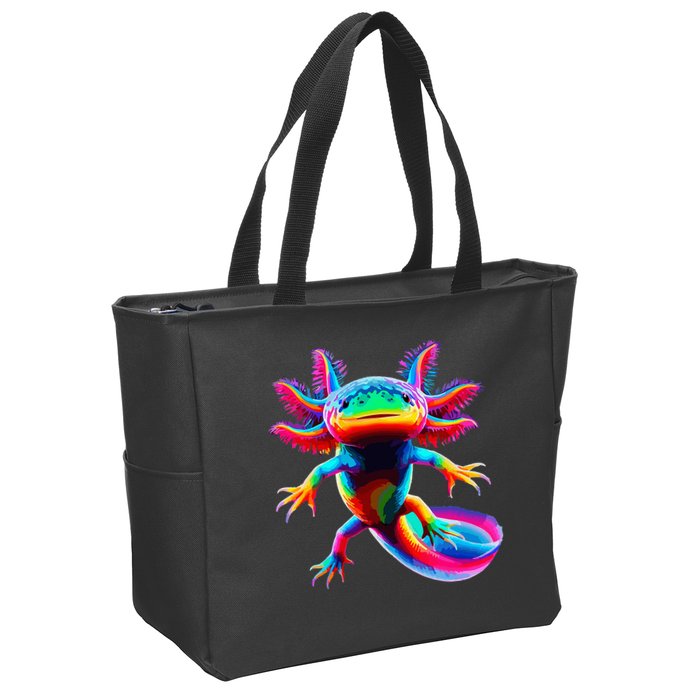 Axolotl Beautiful Pop Art Axolotl Zip Tote Bag