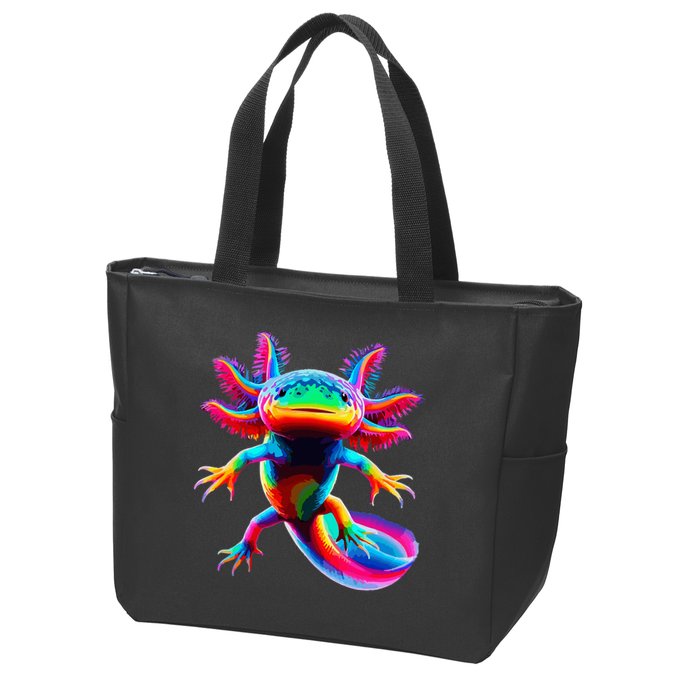 Axolotl Beautiful Pop Art Axolotl Zip Tote Bag