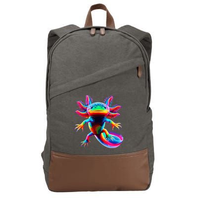 Axolotl Beautiful Pop Art Axolotl Cotton Canvas Backpack