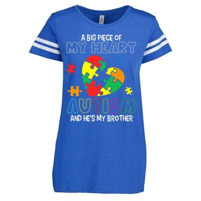 A Big Piece Of My Heart Has Autism He's My Brother Boy Enza Ladies Jersey Football T-Shirt