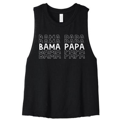 Alabama Bama Papa Grandpa Gift FatherS Day Southern Pawpaw Women's Racerback Cropped Tank