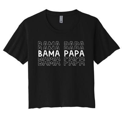 Alabama Bama Papa Grandpa Gift FatherS Day Southern Pawpaw Women's Crop Top Tee