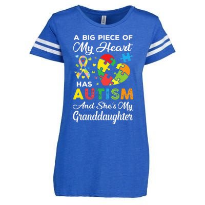 A Big Piece Of My Heart Has Autism and She's Granddaughter  Enza Ladies Jersey Football T-Shirt