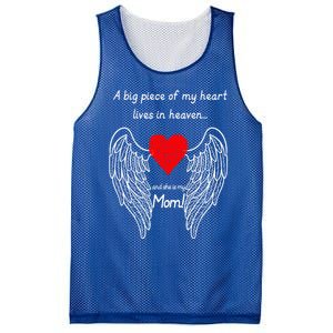 A Big Piece Of My Heart Lives In Heaven She Is My Mom Gift Mesh Reversible Basketball Jersey Tank