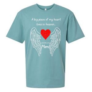 A Big Piece Of My Heart Lives In Heaven She Is My Mom Gift Sueded Cloud Jersey T-Shirt