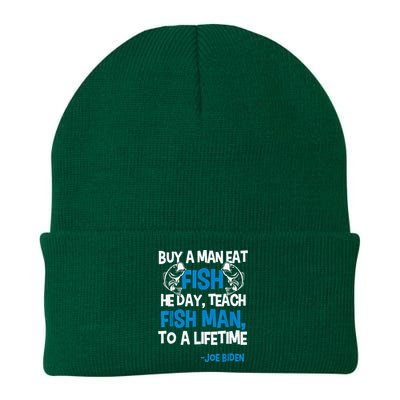 Anti biden political impeach biden buy a man eat fish  Knit Cap Winter Beanie