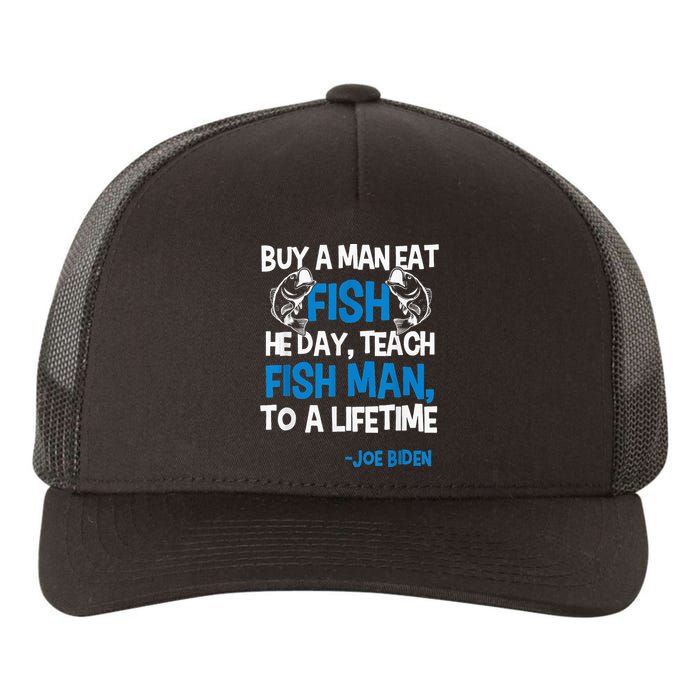 Anti biden political impeach biden buy a man eat fish  Yupoong Adult 5-Panel Trucker Hat