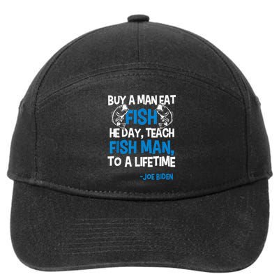 Anti biden political impeach biden buy a man eat fish  7-Panel Snapback Hat