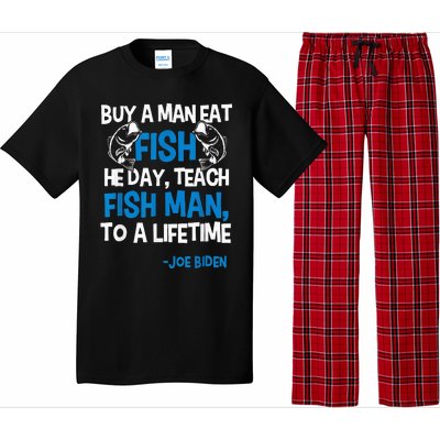 Anti biden political impeach biden buy a man eat fish  Pajama Set