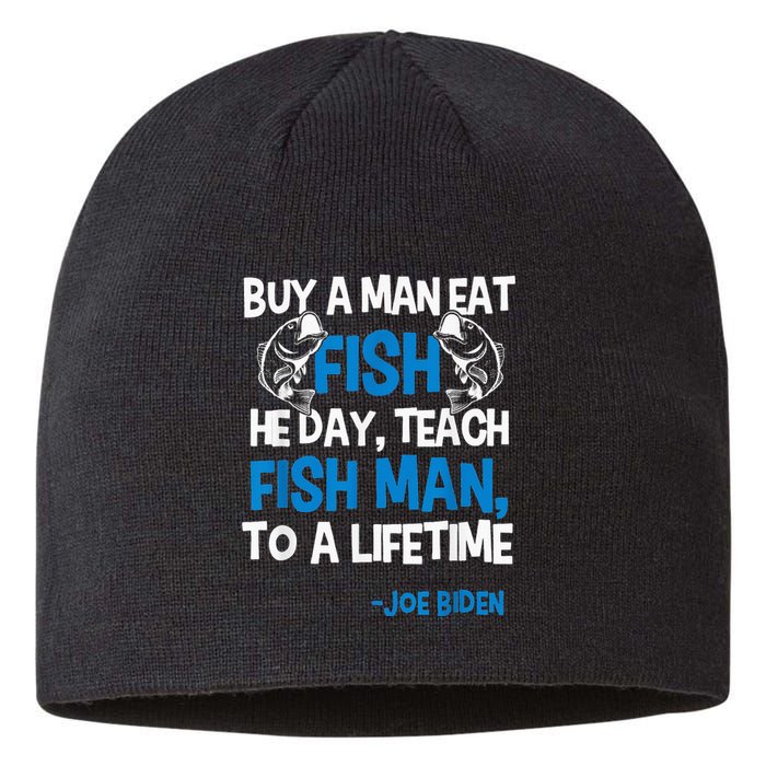 Anti biden political impeach biden buy a man eat fish  Sustainable Beanie